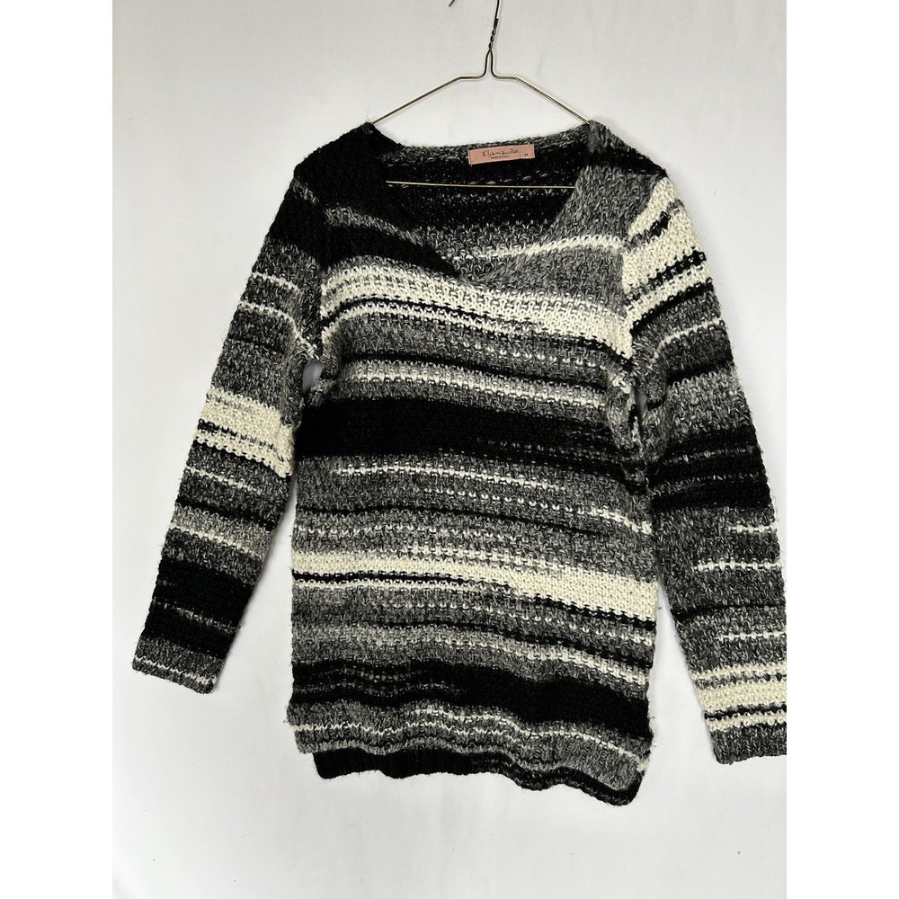 Anthropologie Elsamanda Women's Made In Italy Sweater Pullover V Neck  M Gray